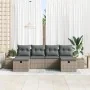 Conjunto de Sofás de Jardín de 6 Piezas con Cojines Gris de Ratán de Polietileno von , Outdoor-Sofas - Ref: Foro24-3359651, P...