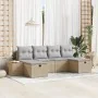 Conjunto de Sofá de Jardín de 6 Piezas con Cojines Beige Ratán Poliéster | Foro24.es | Tu tienda online para hogar, jardín y más Foro24.es