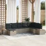 Conjunto de Sofá de Jardín de 8 Piezas con Cojines Gris Ratán Poliéster by , Outdoor sofas - Ref: Foro24-3359656, Price: 524,...