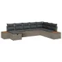 Conjunto de Sofá de Jardín de 8 Piezas con Cojines Gris Ratán Poliéster by , Outdoor sofas - Ref: Foro24-3359656, Price: 524,...