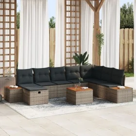 Juego de Sofá de Jardín de 9 Piezas con Cojines Gris Ratán Sintético by , Outdoor sofas - Ref: Foro24-3359661, Price: 567,80 ...