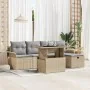 Conjunto de Sofá de Jardín de 6 Piezas con Cojines Beige de Ratán Poliéster | Foro24.es | Tu tienda online para hogar, jardín y más Foro24.es