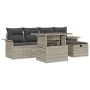 Conjunto de Sofás de Jardín de 6 Piezas con Cojines Gris Claro de Poliratán | Foro24.es | Tu tienda online para hogar, jardín y más Foro24.es