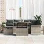 Conjunto de Sofá de Jardín de 7 Piezas con Cojines Gris Ratán PE de , Sofás de exterior - Ref: Foro24-3359676, Precio: 477,39...