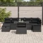 Juego de Sofá de Jardín de 8 Piezas con Cojines Negro Poliratán | Foro24.es | Tu tienda online para hogar, jardín y más Foro24.es