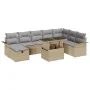 Conjunto de Sofá de Jardín de 9 Piezas con Cojines Beige Ratán Poliéster | Foro24.es | Tu tienda online para hogar, jardín y más Foro24.es