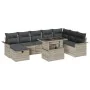 Conjunto de Sofás de Jardín de 9 Piezas con Cojines Gris Claro de Ratán Sintético | Foro24.es | Tu tienda online para hogar, jardín y más Foro24.es