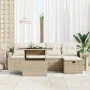 Juego de sofá de jardín de 6 piezas con cojines ratán poli beige | Foro24.es | Tu tienda online para hogar, jardín y más Foro24.es