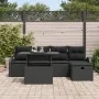 Conjunto de Sofá de Jardín de 6 Piezas con Cojines de Rattan Negro de , Sofás de exterior - Ref: Foro24-3359750, Precio: 414,...