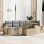 Conjunto de Sofá de Jardín de 7 Piezas con Cojines Ratán Poli Beige | Foro24.es | Tu tienda online para hogar, jardín y más Foro24.es