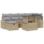 Conjunto de Sofá de Jardín de 7 Piezas con Cojines Ratán Poli Beige | Foro24.es | Tu tienda online para hogar, jardín y más Foro24.es