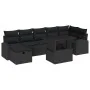 Set de Sofá de Jardín de 8 Piezas con Cojines Negro Poliratán by , Outdoor sofas - Ref: Foro24-3359770, Price: 563,19 €, Disc...