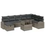 Juego de sofá de jardín de 9 piezas con cojines Gris Polirratán de , Sofás de exterior - Ref: Foro24-3359776, Precio: 587,50 ...