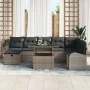 Juego de sofá de jardín de 9 piezas con cojines Gris Polirratán de , Sofás de exterior - Ref: Foro24-3359776, Precio: 587,50 ...