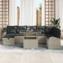 Conjunto de Sofás de Jardín de 9 Piezas con Cojines Gris Claro Poliratán by , Outdoor sofas - Ref: Foro24-3359779, Price: 670...
