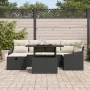 Conjunto de Sofá de Jardín de 7 Piezas con Cojines Negro Poliratán | Foro24.es | Tu tienda online para hogar, jardín y más Foro24.es
