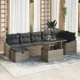 Conjunto de Sofá de Jardín de 8 Piezas con Cojines Gris Poliratán | Foro24.es | Tu tienda online para hogar, jardín y más Foro24.es