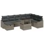 Conjunto de Sofá de Jardín de 9 Piezas con Cojines Gris Poliratán | Foro24.es | Tu tienda online para hogar, jardín y más Foro24.es