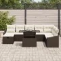 Conjunto de Sofá de Jardín de 9 Piezas con Cojines Marrón de Poliratán | Foro24.es | Tu tienda online para hogar, jardín y más Foro24.es