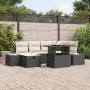 Set de Sofá de Jardín de 7 Piezas con Cojines Negro Ratán Poliéster by , Outdoor sofas - Ref: Foro24-3359874, Price: 503,44 €...