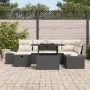Set de Sofá de Jardín de 7 Piezas con Cojines Negro Ratán Poliéster by , Outdoor sofas - Ref: Foro24-3359874, Price: 503,44 €...