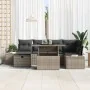 Conjunto de Sofás de Jardín de 7 Piezas con Cojines Gris Poliratán de , Sofás de exterior - Ref: Foro24-3359876, Precio: 489,...