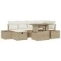 Set de Sofá de Jardín de 7 piezas con Cojines Beige Poliratán by , Outdoor sofas - Ref: Foro24-3359878, Price: 556,91 €, Disc...