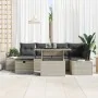 Conjunto de Sofás de Jardín de 7 Piezas con Cojines Gris Claro Ratán Poliéster by , Outdoor sofas - Ref: Foro24-3359879, Pric...