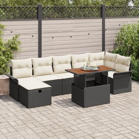 Conjunto de Sofás de Jardín de 8 Piezas con Cojines Ratán Poliéster Negro | Foro24.es | Tu tienda online para hogar, jardín y más Foro24.es