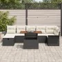 Conjunto de Sofás de Jardín de 8 Piezas con Cojines Ratán Poliéster Negro | Foro24.es | Tu tienda online para hogar, jardín y más Foro24.es