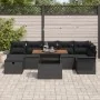 Conjunto de Sofá de Jardín de 8 Piezas con Cojines Negro Poliratán | Foro24.es | Tu tienda online para hogar, jardín y más Foro24.es