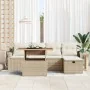 Juego de Sofás de Jardín de 6 Piezas con Cojines Beige Ratán Poliéster | Foro24.es | Tu tienda online para hogar, jardín y más Foro24.es