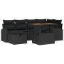 Juego de Sofá de Jardín de 7 Piezas con Cojines Negro Ratán Poliéster by , Outdoor sofas - Ref: Foro24-3359971, Price: 487,09...