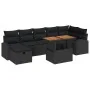 Conjunto de Sofá de Jardín de 8 Piezas con Cojines Ratán Polivinílico Negro by , Outdoor sofas - Ref: Foro24-3359978, Price: ...