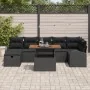 Conjunto de Sofá de Jardín de 8 Piezas con Cojines Ratán Polivinílico Negro by , Outdoor sofas - Ref: Foro24-3359978, Price: ...