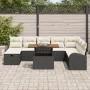 Conjunto de sofá de jardín de 9 piezas con cojines , ratán negro | Foro24.es | Tu tienda online para hogar, jardín y más Foro24.es