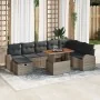 Juego de Sofá de Jardín de 9 Piezas con Cojines Gris Polirratán by , Outdoor sofas - Ref: Foro24-3359982, Price: 582,65 €, Di...
