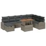 Juego de Sofá de Jardín de 9 Piezas con Cojines Gris Polirratán by , Outdoor sofas - Ref: Foro24-3359982, Price: 582,65 €, Di...