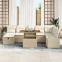Juego de Sofá de Jardín de 9 Piezas con Cojines Beige Poliratán | Foro24.es | Tu tienda online para hogar, jardín y más Foro24.es