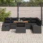Conjunto de 9 Piezas de Sofá de Jardín con Cojines Ratán Poliéster Negro by , Outdoor sofas - Ref: Foro24-3359985, Price: 604...