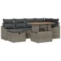 Set de Sofá de Jardín de 7 Piezas con Cojines Gris Poliratán | Foro24.es | Tu tienda online para hogar, jardín y más Foro24.es