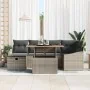 Set de Sofá de Jardín de 7 Piezas con Cojines Gris Poliratán | Foro24.es | Tu tienda online para hogar, jardín y más Foro24.es