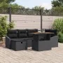 Juego de Sofás de Jardín de 7 Piezas con Cojines Negro Ratán Poliéster by , Outdoor sofas - Ref: Foro24-3360027, Price: 485,5...
