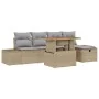 Conjunto de Sofá de Jardín de 6 Piezas con Cojines Beige Poliratán | Foro24.es | Tu tienda online para hogar, jardín y más Foro24.es