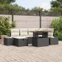 Conjunto de Sofás de Jardín de 7 Piezas con Cojines Negros de Poliratán by , Outdoor sofas - Ref: Foro24-3360051, Price: 487,...
