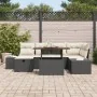 Conjunto de Sofás de Jardín de 7 Piezas con Cojines Negros de Poliratán by , Outdoor sofas - Ref: Foro24-3360051, Price: 487,...