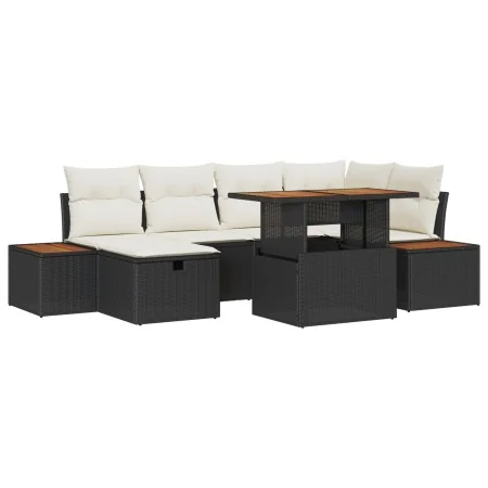 Conjunto de Sofá de Jardín de 7 Piezas con Cojines Negro Ratán Poli von , Outdoor-Sofas - Ref: Foro24-3360077, Preis: 498,50 ...