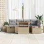 Conjunto de Sofá de Jardín de 7 Piezas con Cojines Beige de Ratán Poliéster | Foro24.es | Tu tienda online para hogar, jardín y más Foro24.es