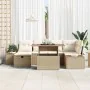 Conjunto de Sofá de Jardín de 7 Piezas con Cojines Beige Poliratán | Foro24.es | Tu tienda online para hogar, jardín y más Foro24.es