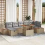 Conjunto de Sofás de Jardín de 8 Piezas con Cojines Beige de Poliratán | Foro24.es | Tu tienda online para hogar, jardín y más Foro24.es